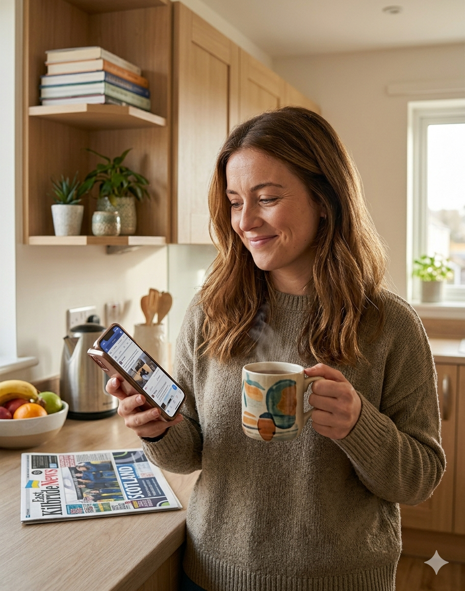 Woman reading mortgage guides on her phone